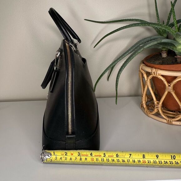 Coach Sierra Satchel Black Crossgrain Leather Dome Bag Gold Hardware Top Handle - Picture 13 of 14